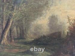 Old Oil On Canvas Underwood Barbizon School Entourage Camille Corot