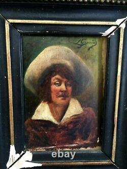 Old Oil Painting On 19th Century Portrait Panel Signed To Identify