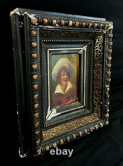 Old Oil Painting On 19th Century Portrait Panel Signed To Identify