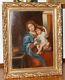 Old Oil Painting On Mahogany Virgin Grape After Pierre Mignard