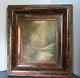 Old Oil Painting On Wooden Panel, Wooded, Swan, Signed F P