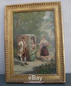 Old Oil Painting Painting On Wood Panel 19th Sign A. Desruches