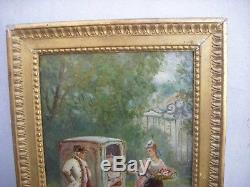 Old Oil Painting Painting On Wood Panel 19th Sign A. Desruches