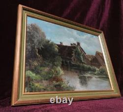 Old Oil Painting by the French Barbizon School, Brittany Normandy, 19th Century Old Oil Painting by the French Barbizon School, Brittany Normandy, 19th Century
