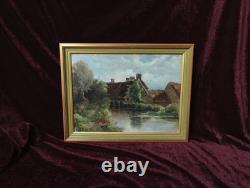 Old Oil Painting by the French Barbizon School, Brittany Normandy, 19th Century