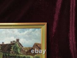 Old Oil Painting by the French Barbizon School, Brittany Normandy, 19th Century