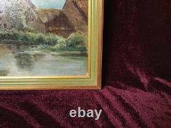 Old Oil Painting by the French Barbizon School, Brittany Normandy, 19th Century