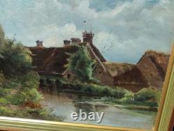 Old Oil Painting by the French Barbizon School, Brittany Normandy, 19th Century