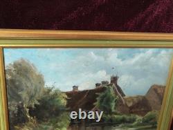 Old Oil Painting by the French Barbizon School, Brittany Normandy, 19th Century