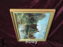 Old Oil Painting by the French Barbizon School, Brittany Normandy, 19th Century
