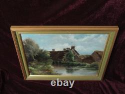 Old Oil Painting by the French Barbizon School, Brittany Normandy, 19th Century