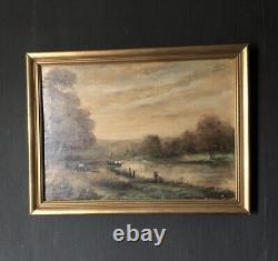 Old Oil Painting on Wood 19th Century Unsigned