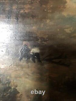 Old Oil Painting on Wood 19th Century Unsigned