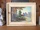 Old Oil Painting On Wooden Panel By Louis Andrey Original Work