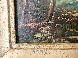 Old Oil Painting on Wooden Panel by Louis Andrey Original Work