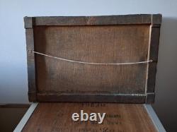 Old Oil on Canvas Landscape Under Wood Forest Washerwomen Signed A Grange 1934