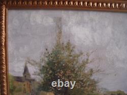 Old Oil on Wood Animated Landscape Barbizon School