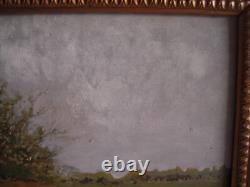Old Oil on Wood Animated Landscape Barbizon School