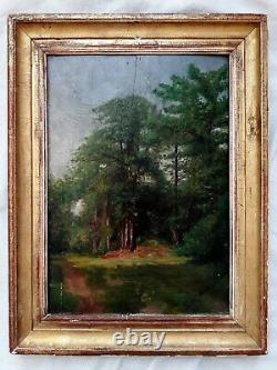 Old Painting 19th Barbizon Landscape Oil Signed Desmarquais Landscape Oil 1850