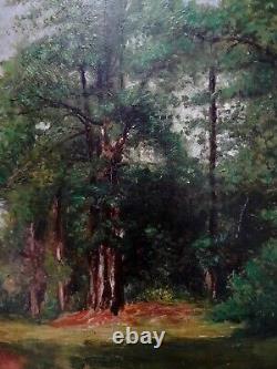 Old Painting 19th Barbizon Landscape Oil Signed Desmarquais Landscape Oil 1850