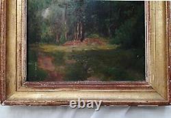 Old Painting 19th Barbizon Landscape Oil Signed Desmarquais Landscape Oil 1850