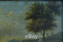 Old Painting Animated Landscape River View Of Italy 18th Marseille Hsp