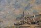 Old Painting Animated Landscape Westminster River Thames London Pierre Stéphani