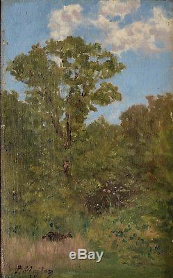Old Painting By Paul-émile Berton 1846-1909. The Doe
