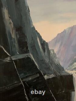 Old Painting Hsb Landscape Glacier Mountain Savoie Robert Duran Lyon School