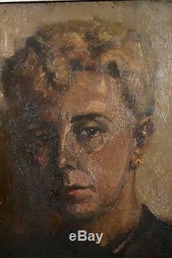 Old Painting Hsp Portrait Of A Woman Signed Twentieth