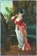 Old Painting Lady With Fan Antique Oil Painting