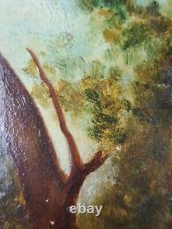 Old Painting Lady with Fan Antique Oil Painting