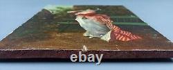 Old Painting Lady with Fan Antique Oil Painting