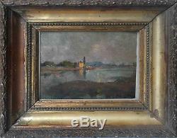 Old Painting Landscape In The Moonlight By Jeanne Ferrez Small Local Master