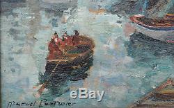 Old Painting, Marcel Parturier 1901-1975. Trawler In Brittany
