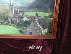Old Painting Oil Barbizon School Attributed 19th Century Mountain Church Pyrenees