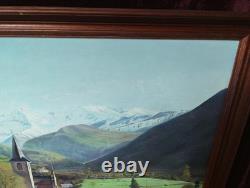 Old Painting Oil Barbizon School Attributed 19th Century Mountain Church Pyrenees