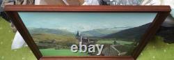Old Painting Oil Barbizon School Attributed 19th Century Mountain Church Pyrenees