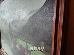 Old Painting Oil Barbizon School Attributed 19th Century Mountain Church Pyrenees
