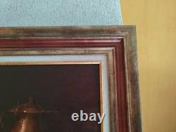Old Painting Oil Canvas HST French School Rabbit Hare Fruit Baroque XIX