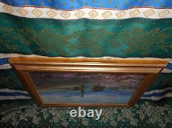 Old Painting Oil French School of Barbizon 19th Century Gilded Wood