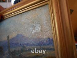 Old Painting Oil French School of Barbizon 19th Century Gilded Wood