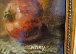 Old Painting Oil HST French School Fruit Vegetable Gilded Frame 19th Century