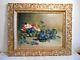 Old Painting Oil Painting Still Life Flowers Frame Golden Wood Louis Xv Style