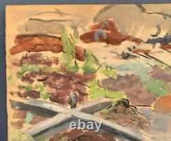 Old Painting Oil Panel DREYFUS STERN (1890-1972) Landscape Character 19th Century