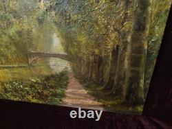 Old Painting Oil School of Barbizon French Canal Seine DLG XIX 19