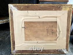 Old Painting Oil/Wood signed RAPP View of the Countryside Bell Tower