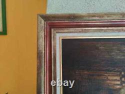 Old Painting Oil on Canvas Still Life Hare Fruit Baroque 19th Century
