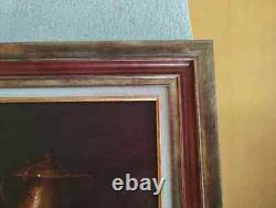 Old Painting Oil on Canvas Still Life Hare Fruit Baroque 19th Century