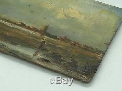 Old Painting On Wood Pattern Landscape And Character Of Breton Type, Holland